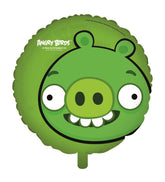 ANGRY BIRDS-18"GREEN PIG FOIL BALLOON W/STAR