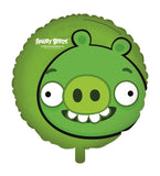 ANGRY BIRDS-18"GREEN PIG FOIL BALLOON W/STAR