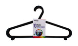 10PC PLASTIC CLOTH HANGERS-BLACK