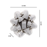 SILVER MATT SHINE GIFT BOW 6.3CM