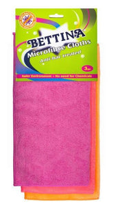 3PK ASSORTED BETTINA ANTI-BACTERIAL MICROFIBRE CLOTHS