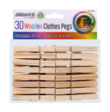 WOODEN CLOTHES PEGS 30PK