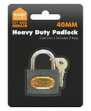 LARGE SIZE CAST IRON PADLOCKS INCLUDING 2 KEYS 40MM