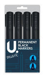 4PK BLACK PERMANENT MARKERS