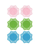 6 PC FELT DOILIES 3 COLOURS