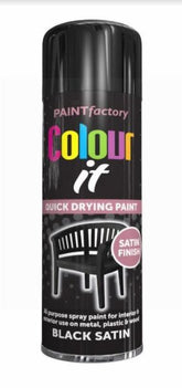 250ML QUICK DRYING PAINT W/ SATIN FINISH BLACK SATIN