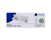 CROYDEX DOUBLE ROBE HOOK WHITE
