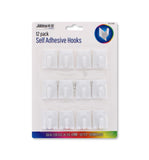 12PK SELF ADHESIVE HOOKS