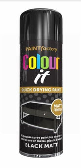 250ML QUICK DRYING PAINT W/ MATT FINISH BLACK MATT