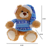 PLUSH XMAS BEAR WITH SWEATER SMALL