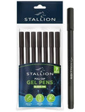 7PK STALLION PULL CAP GEL PENS BLACK INK