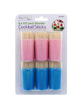 6 X 100PK WOODEN COCKTAIL STICKS