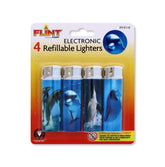 4PK ELECTRONIC LIGHTERS-DOLPHIN