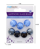 7 PC LAMPWORK GLASS BEADS DUSK