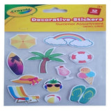 12PK ASSORTED CRAYOLA DECORATIVE SUMMER STICKERS