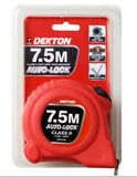 2 HIVIS SOFT GRIP AUTOLOCK TAPE MEASURE W/ BELT CLIP RED 7.5M