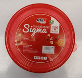 MAX HOUSE WARES 3100ML SIGMA ROUND CONTAINER RED AND WHITE