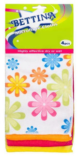 4PK BETTINA EFFECTIVE MICROFIBRE CLOTHS