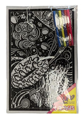 VELVET POSTER ART W/ ASST PENS SPACE 1 38 X 25CM