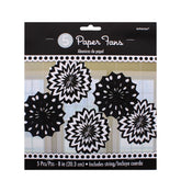 5PC PAPER FANS BLACK