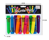 12PK SHUTTLE PENS 10 COLOUR