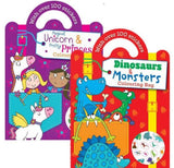 PRINCESS/DINOSAUR COLOURING BAG-100 STICKERS