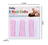 6PC WASH CLOTHS SIZE 20X20CM