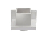 CERAMIC TUMBLER & HOLDER WHITE