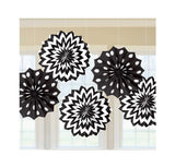 5PC PAPER FANS BLACK