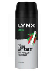LYNX 150ML DEODORANT & BODY SPRAY - 72 HOUR - AFRICA