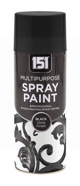 151 MULTIPURPOSE SPRAY PAINT BLACK GLOSS FINISH 400ML