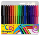 20PK COLOURING FIBRE FELT TIP PENS
