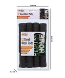 12 STEEL WOOL PADS
