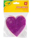 16PK CRAYOLA ASSORTED FOAM PLAIN GLITTER HEARTS