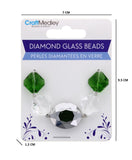 DIAMOND GLASS BEADS EMERALD