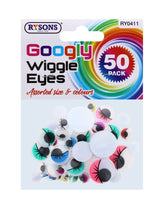 50PC ASSORTED GOOGLY WIGGLE EYES