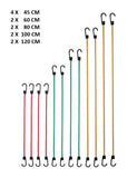 ASSORTED SIZE BUNGEE CORD W/FASTENING HOOKS