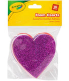 16PK CRAYOLA ASSORTED FOAM PLAIN GLITTER HEARTS