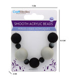9 PC SMOOTH ACRYLIC BEADS BLACK