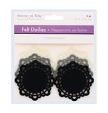 6 PC FELT DOILIES CLASSIC 3 COLOURS