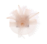 PINK FLOWER & REAL FEATHER FASCINATOR/HAIR CLIP