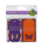 6PK BOHO GIFT TAGS BUTTERFLY