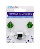 DIAMOND GLASS BEADS EMERALD