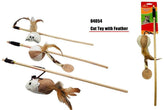 PET BUDDIES CAT PLAY TOY WITH ELASTIC STRING AND FEATHER