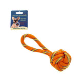 NEON SMALL KNOTTED BALL TUGGER PET TOY