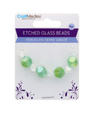 9 PC ETCHED GLASS BEADS VERDI
