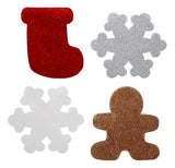 XMAS GLITTERED FOAM SHAPES ASSORTED