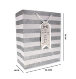SILVER STRIPE LARGE GIFT BAG