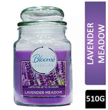 510G -PERFUMES GLASS CANDLE LAVENDER MEADOW