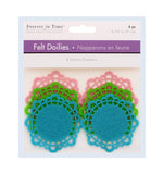 6 PC FELT DOILIES 3 COLOURS